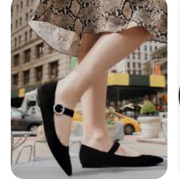 Nine West Aimee  Sz 10 1/2 pointed Mary-Jane Flats Black suede side buckle shoes - Picture 2 of 12